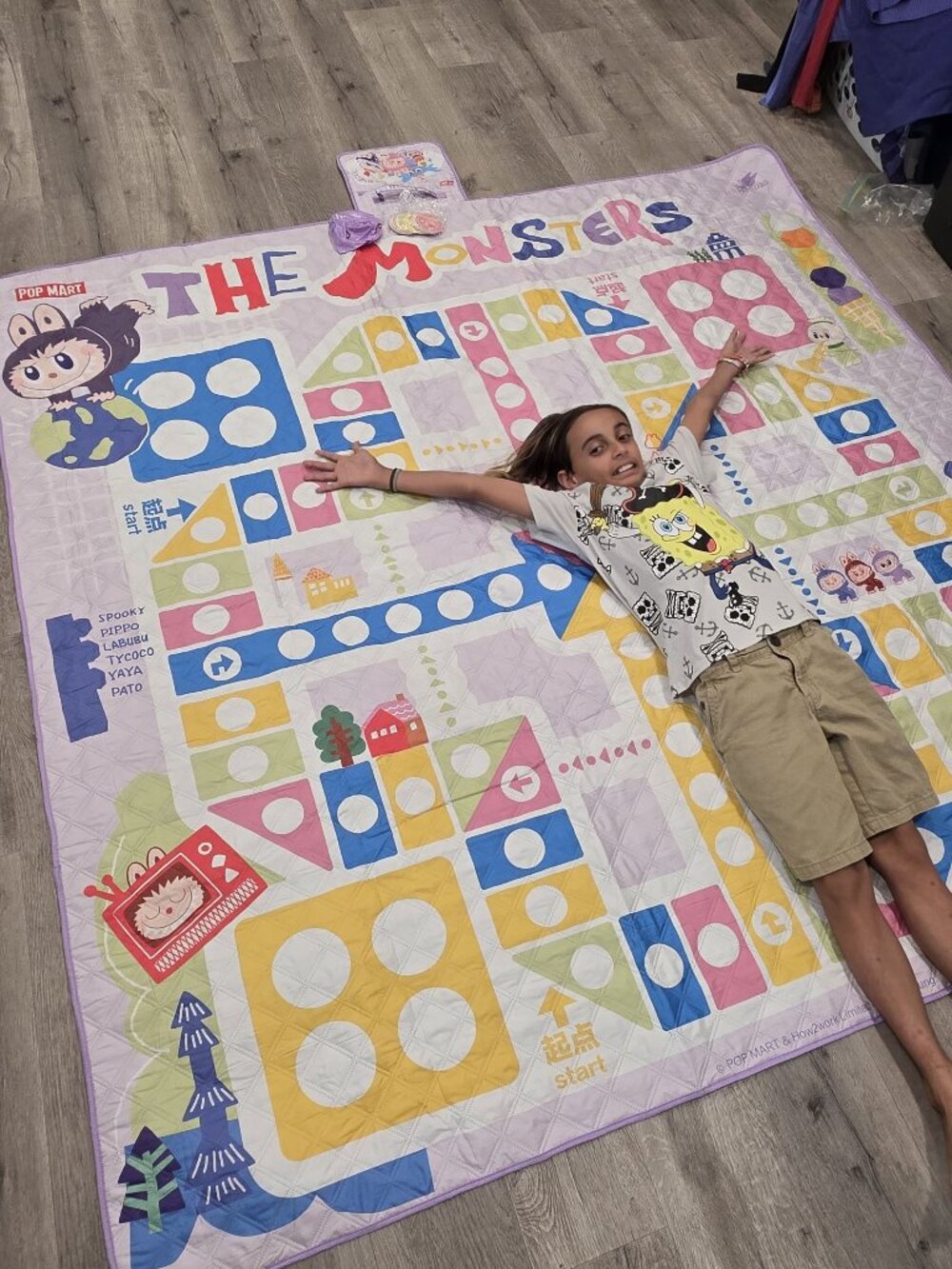 Pop Mart The Monsters Labubu beach blanket Play Mat Foldable Game Accessories